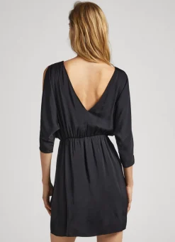 Women Pepe Jeans Satin Dress W/ Batwing Sleeves
