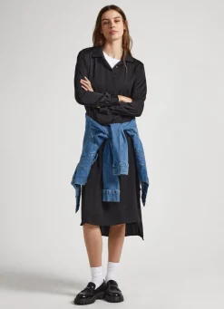 Women Pepe Jeans Satin Shirt Dress