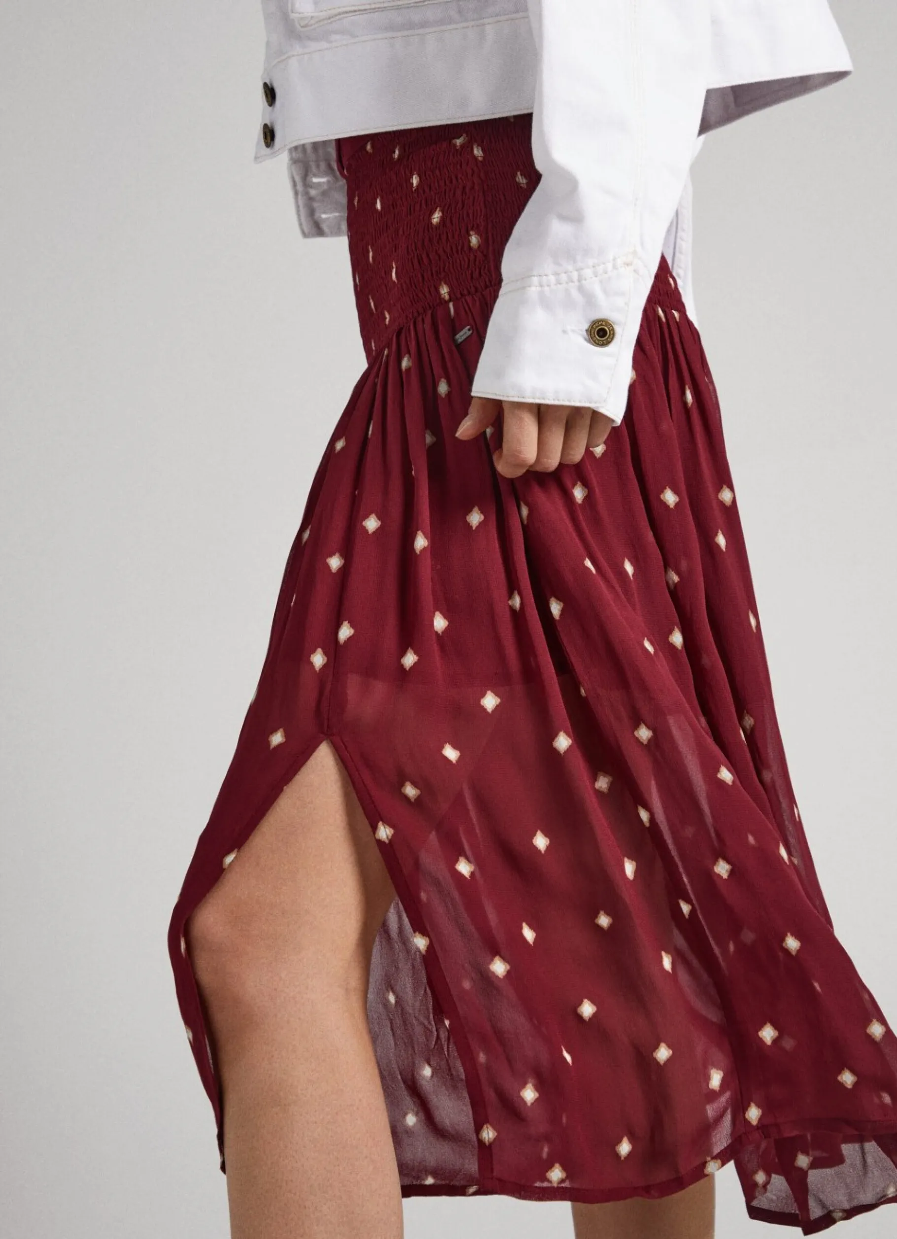 Women Pepe Jeans Semi-Transparent Fabric Skirt