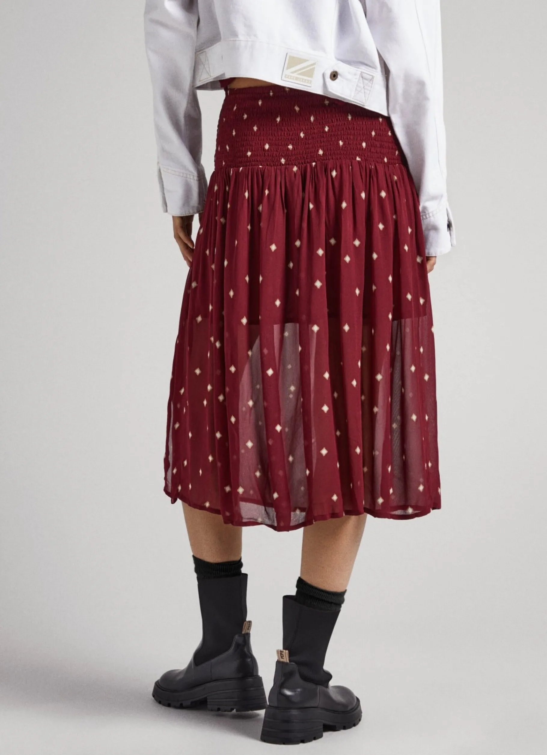 Women Pepe Jeans Semi-Transparent Fabric Skirt