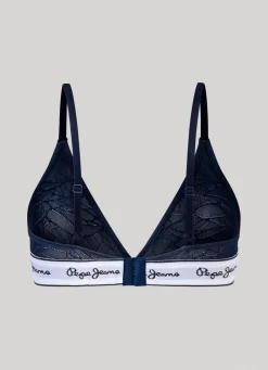 Women Pepe Jeans Semi-Transparent Mesh Bra