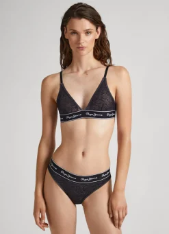 Women Pepe Jeans Semi-Transparent Mesh Bra