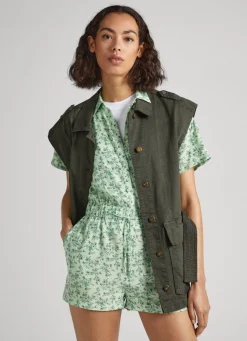 Women Pepe Jeans Short Floral Print Jumpsuit