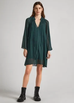 Women Pepe Jeans Short Semi-Sheer Dress