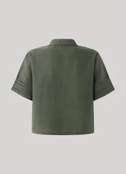 Women Pepe Jeans Short Sleeve Shirt With Openwork Details
