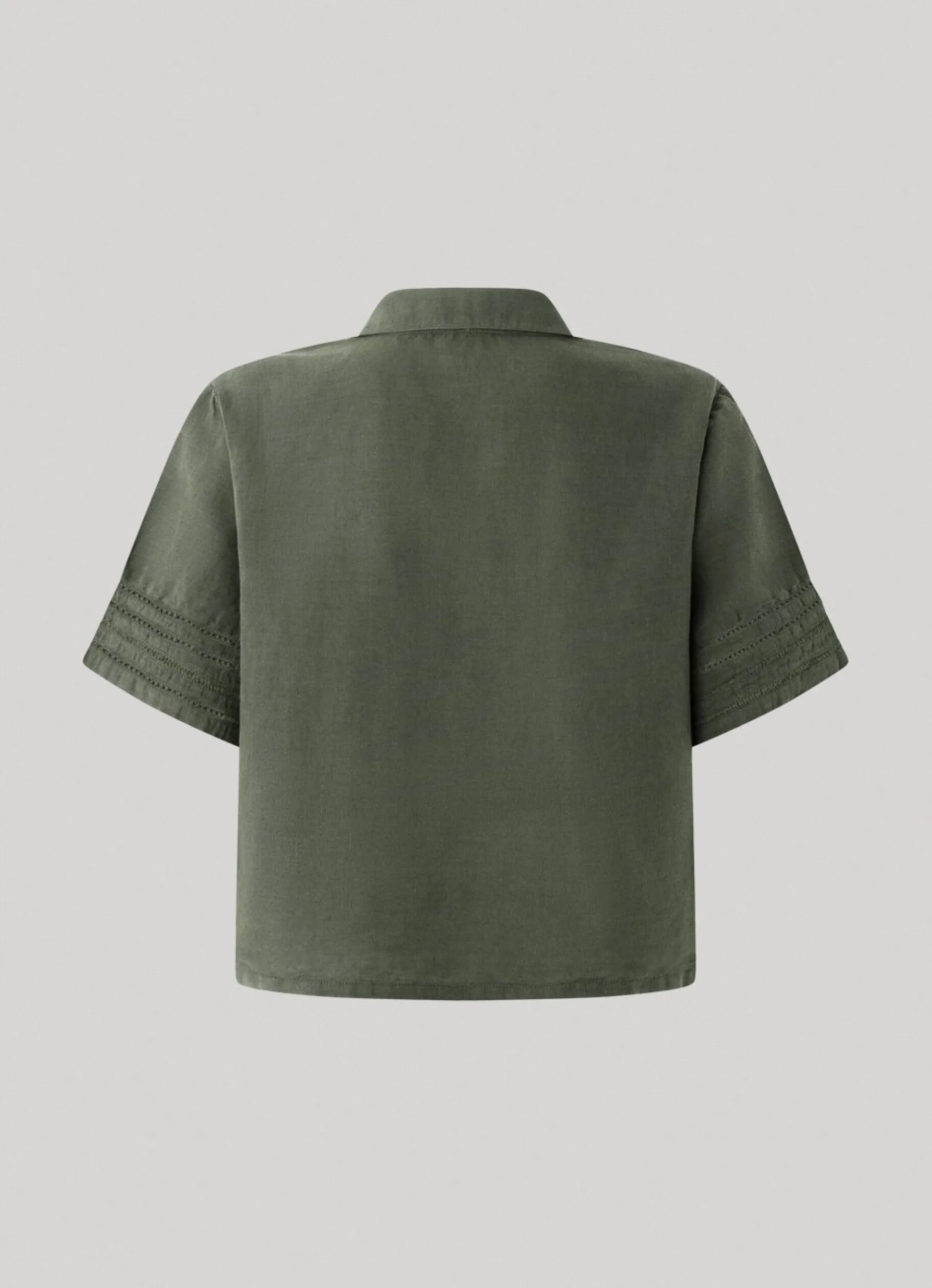 Women Pepe Jeans Short Sleeve Shirt With Openwork Details