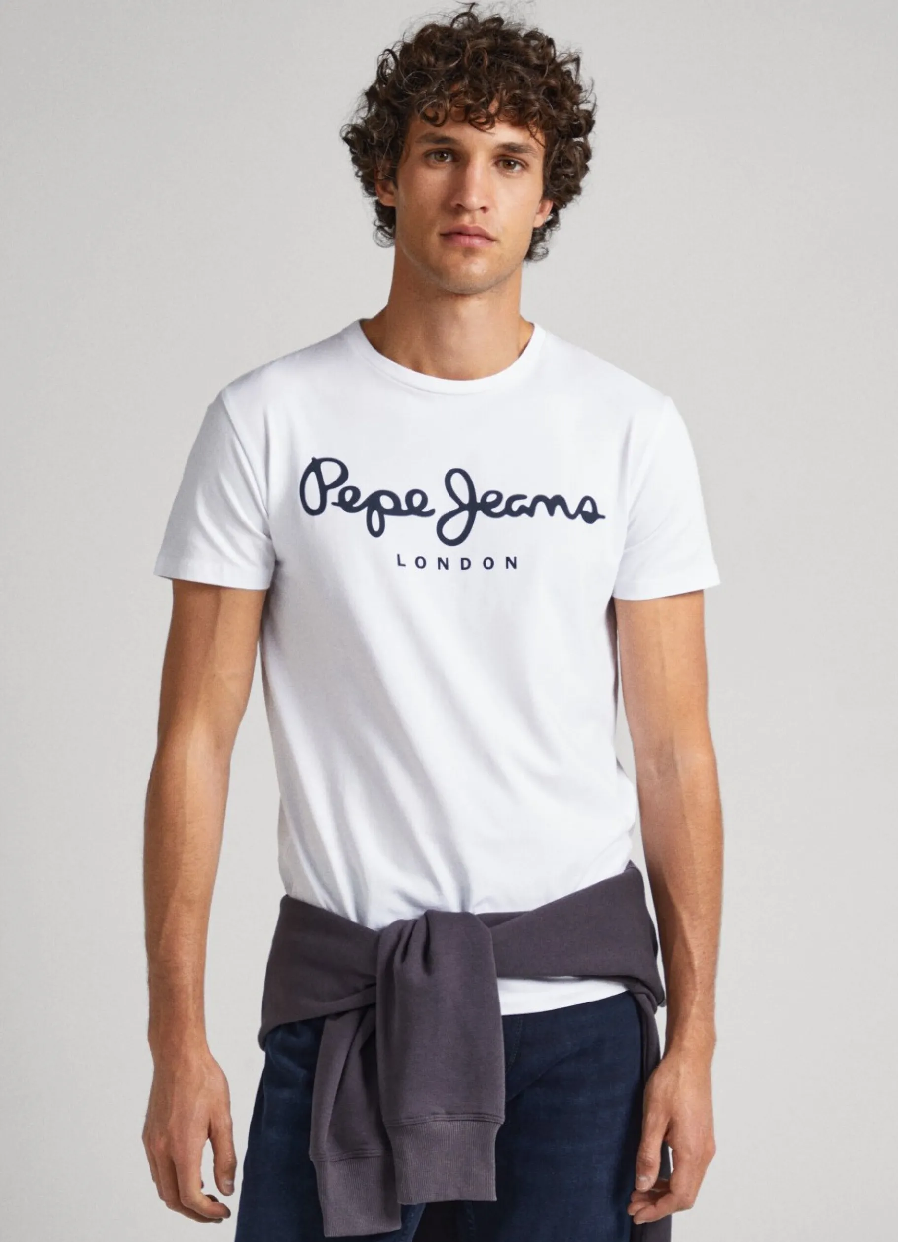 Men Pepe Jeans Short-Sleeved Cotton T-Shirt
