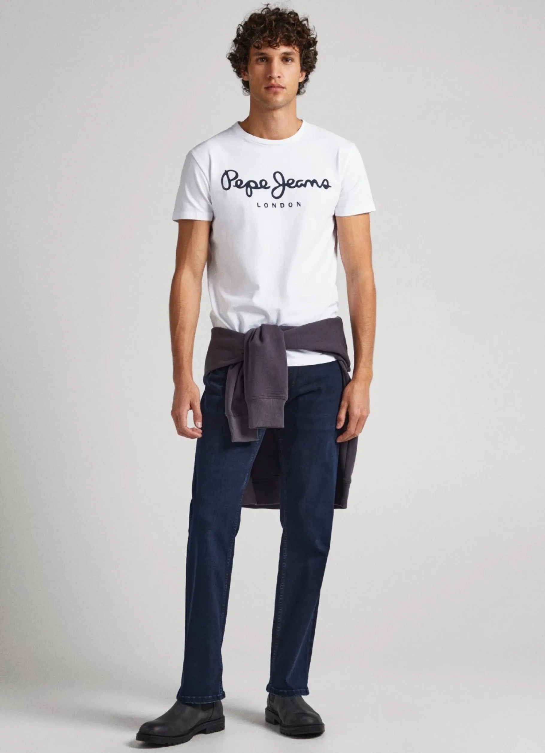 Men Pepe Jeans Short-Sleeved Cotton T-Shirt