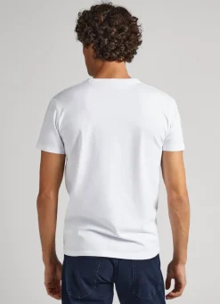 Men Pepe Jeans Short-Sleeved Cotton T-Shirt
