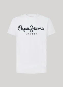 Men Pepe Jeans Short-Sleeved Cotton T-Shirt