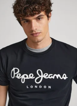 Men Pepe Jeans Short-Sleeved Cotton T-Shirt
