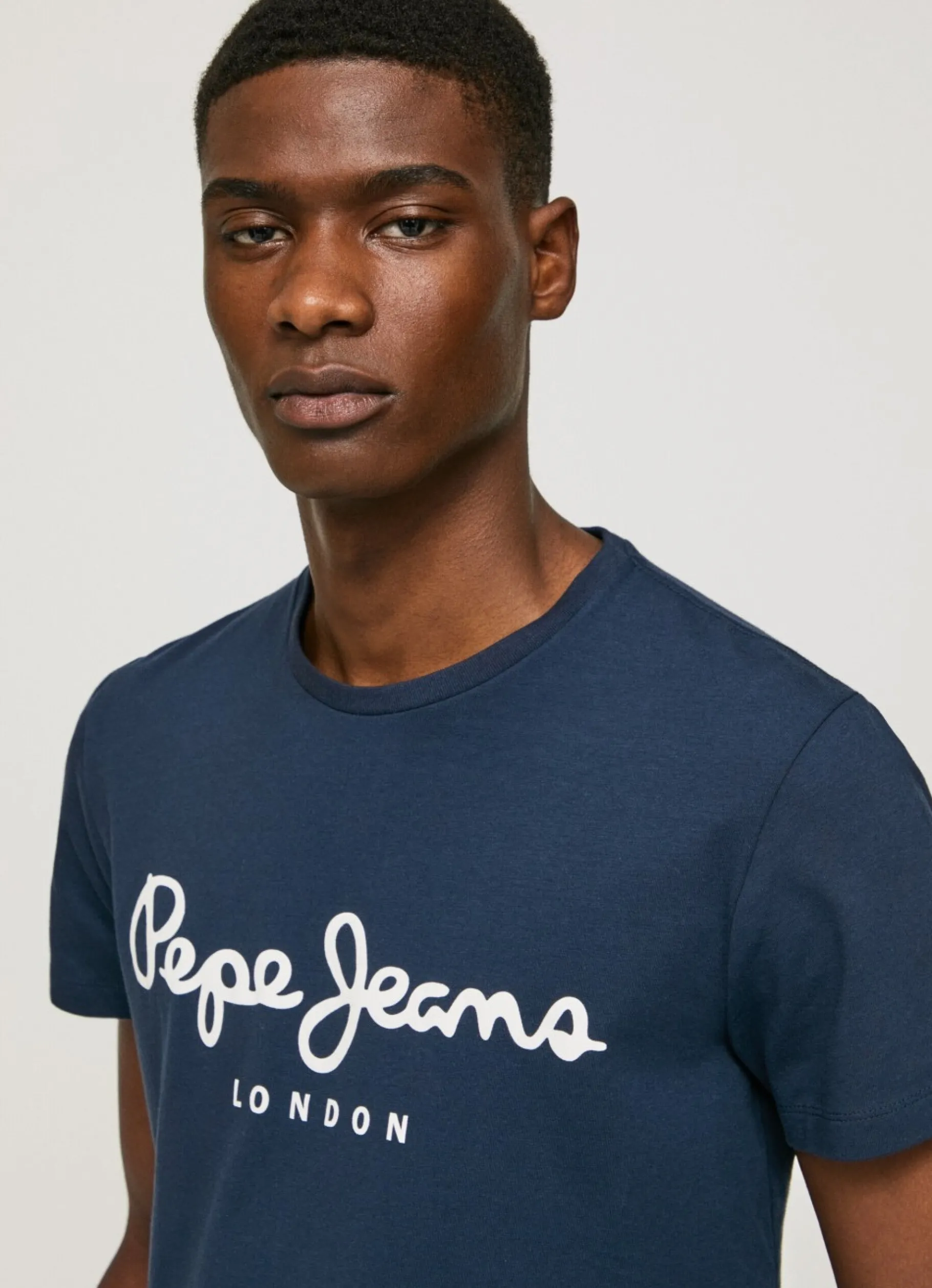 Men Pepe Jeans Short-Sleeved Cotton T-Shirt