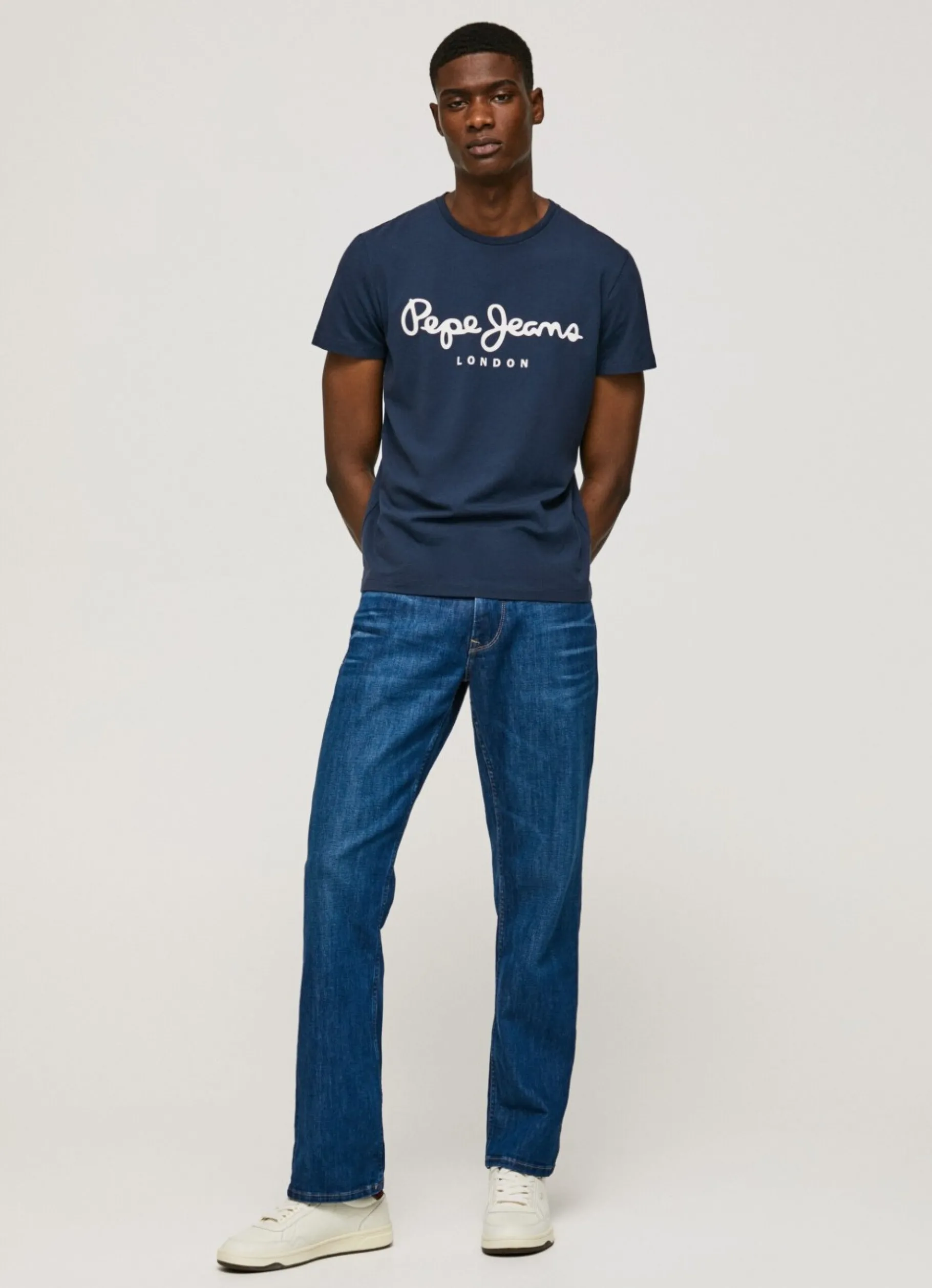 Men Pepe Jeans Short-Sleeved Cotton T-Shirt