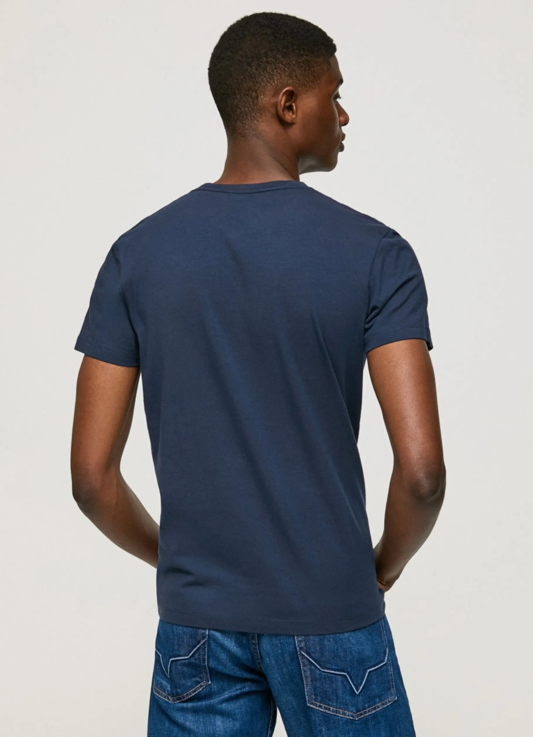 Men Pepe Jeans Short-Sleeved Cotton T-Shirt