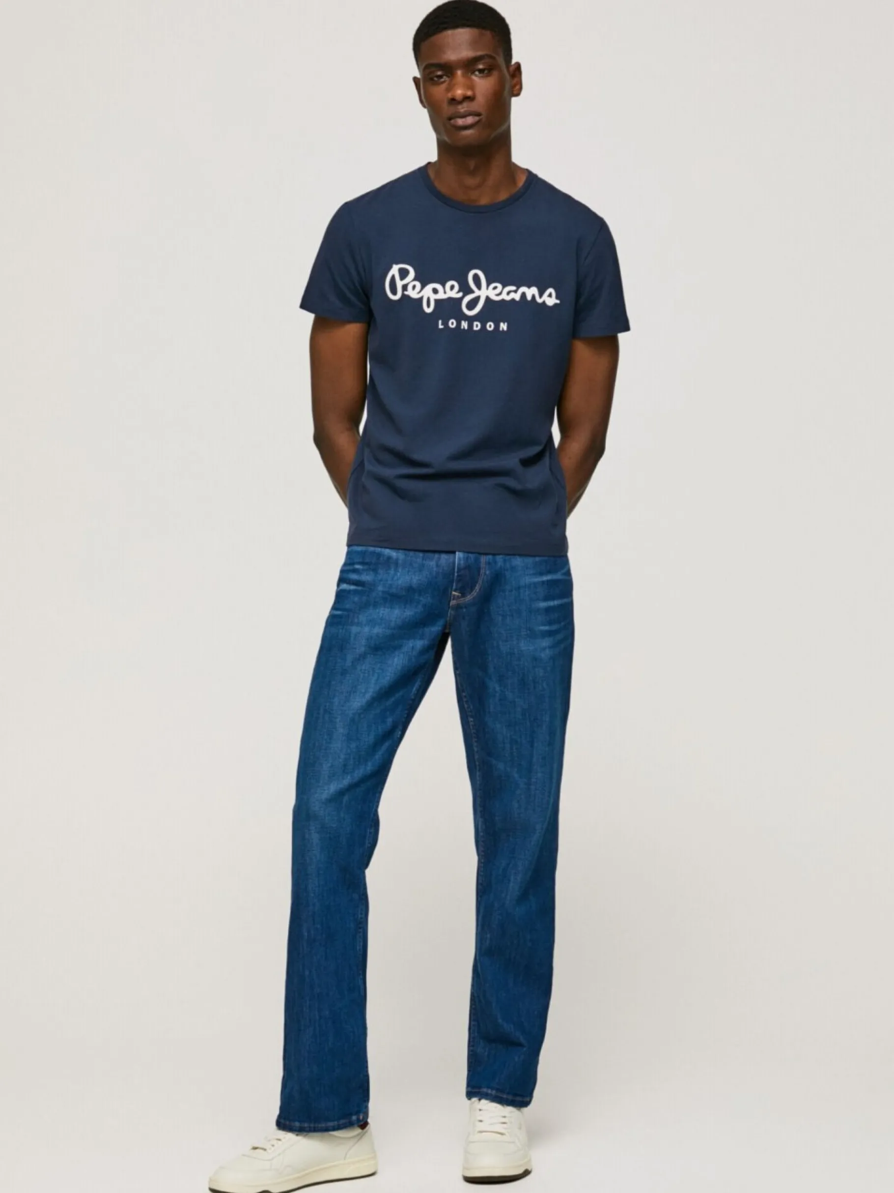Men Pepe Jeans Short-Sleeved Cotton T-Shirt