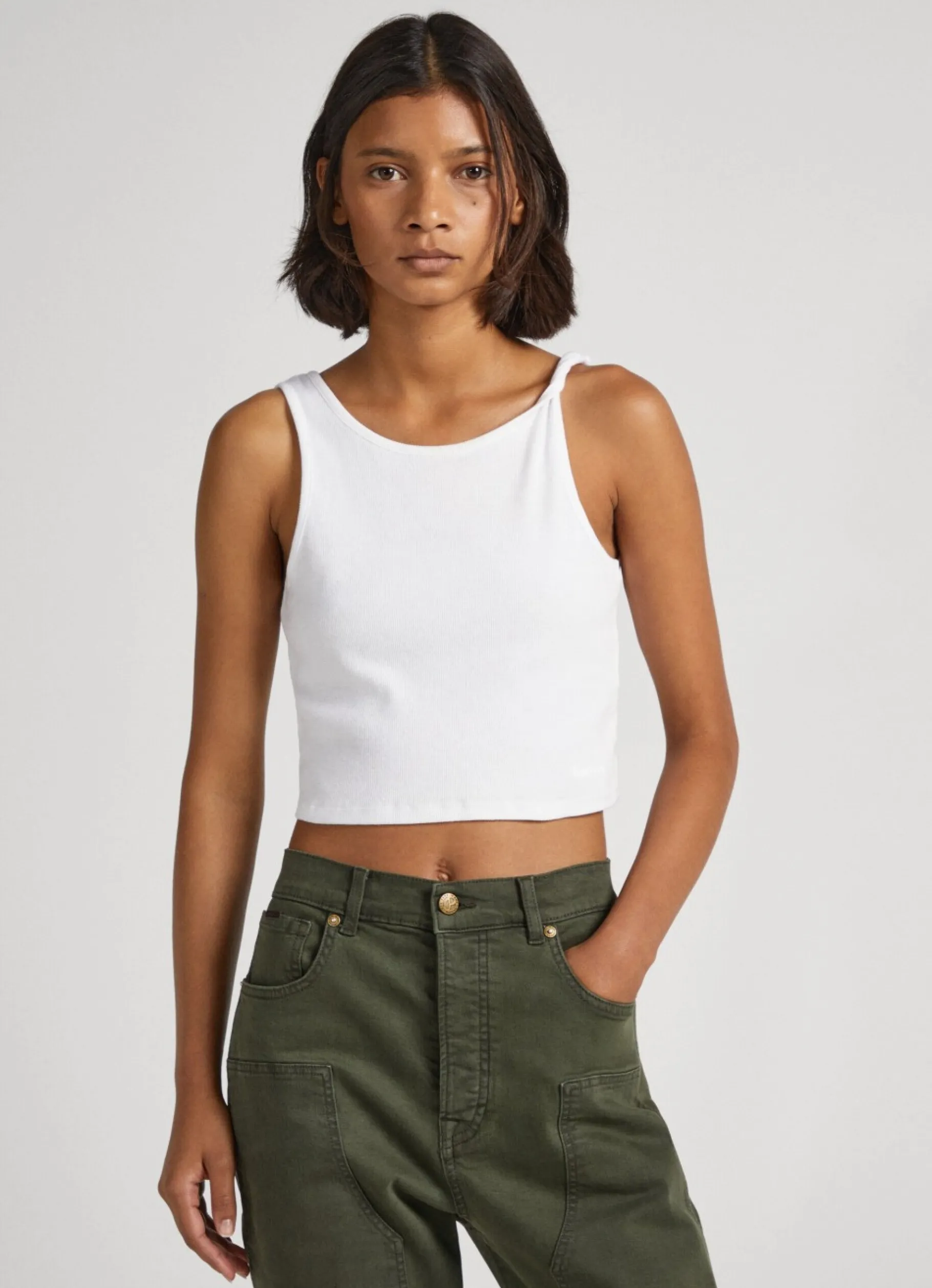 Women Pepe Jeans Sleeveless Ribbed Top