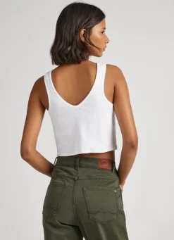 Women Pepe Jeans Sleeveless Ribbed Top