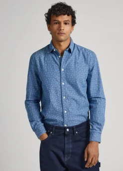 Men Pepe Jeans Slim Fit Paisley Print Shirt
