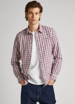 Men Pepe Jeans Slim Fit Poplin Check Shirt