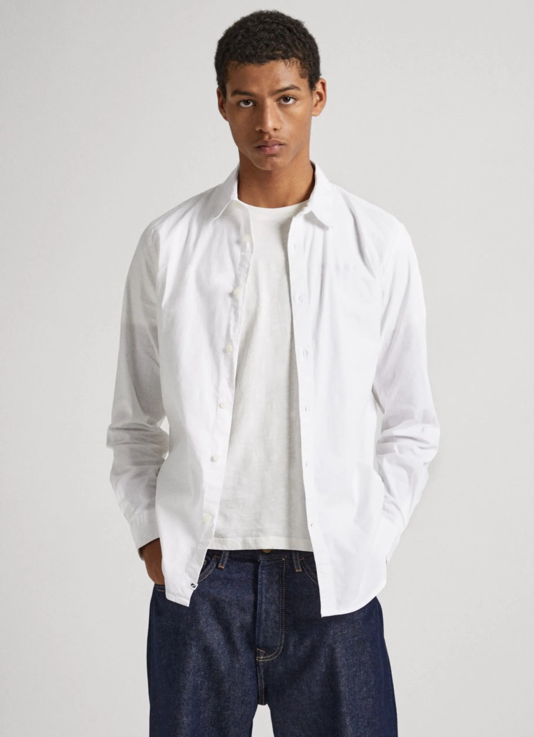 Men Pepe Jeans Slim Fit Poplin Shirt