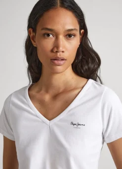 Women Pepe Jeans Slim Fit V-Neck T-Shirt