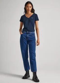 Women Pepe Jeans Slim Fit V-Neck T-Shirt