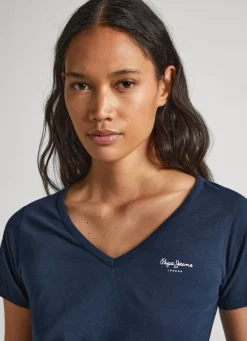 Women Pepe Jeans Slim Fit V-Neck T-Shirt
