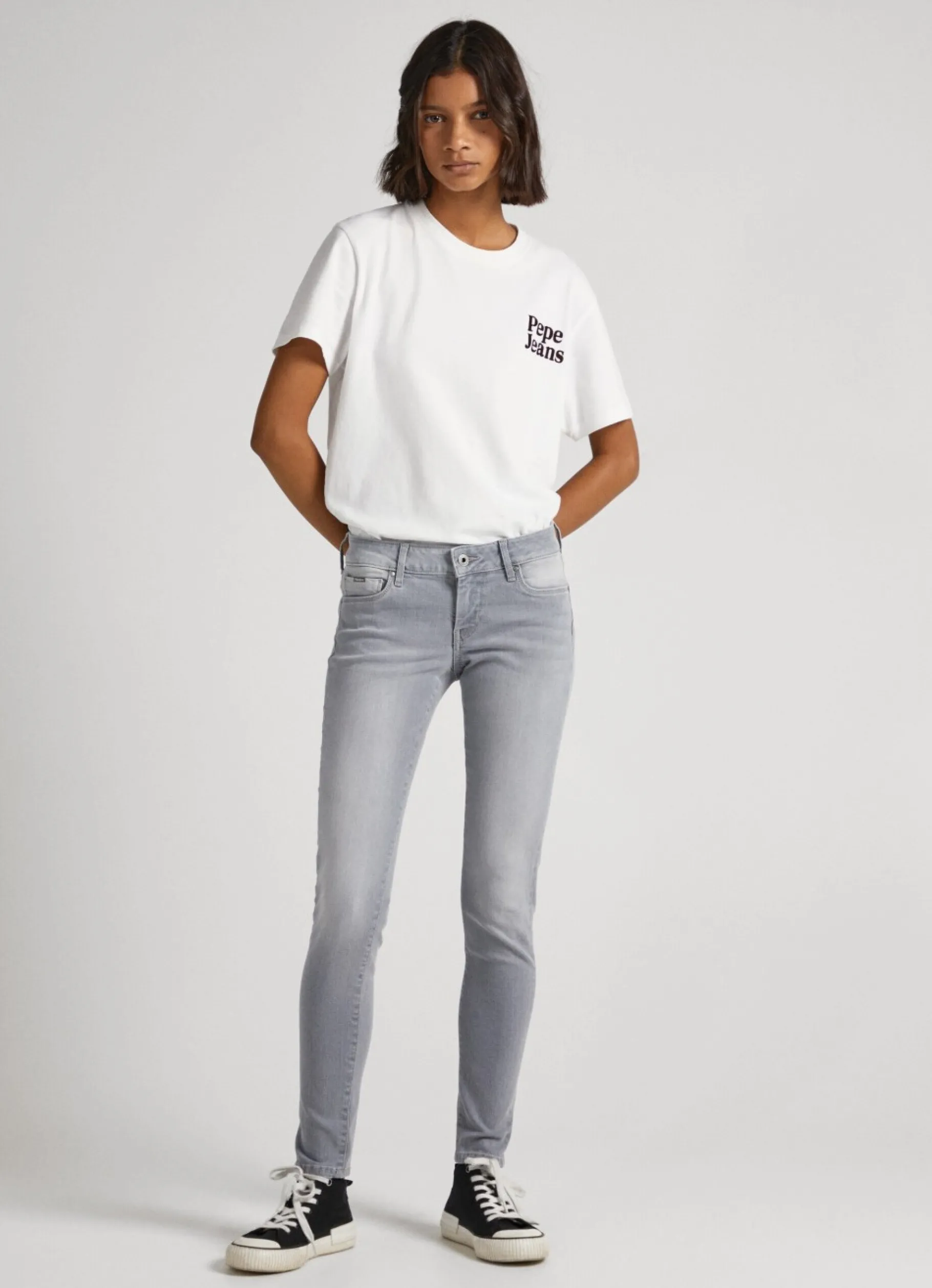 Women Pepe Jeans Soho Skinny Fit Mid-Rise Jeans