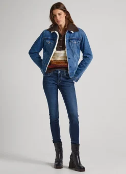 Women Pepe Jeans Soho Skinny Fit Mid-Rise Jeans