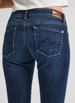 Women Pepe Jeans Soho Skinny Fit Mid-Rise Jeans