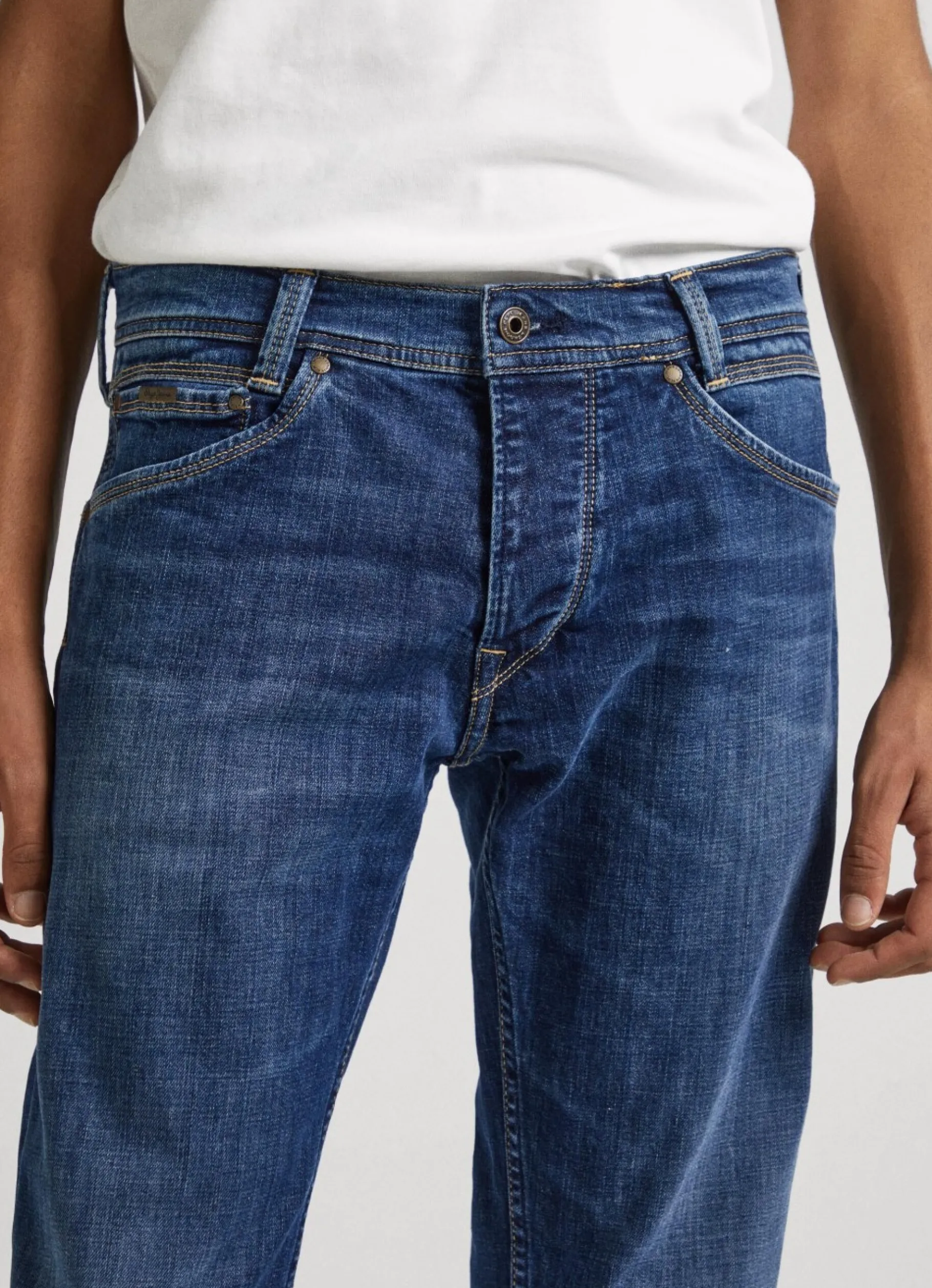 Men Pepe Jeans Spike Fit Mid-Rise Jeans