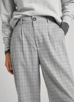 Women Pepe Jeans Straight Checked Trousers