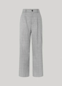 Women Pepe Jeans Straight Checked Trousers