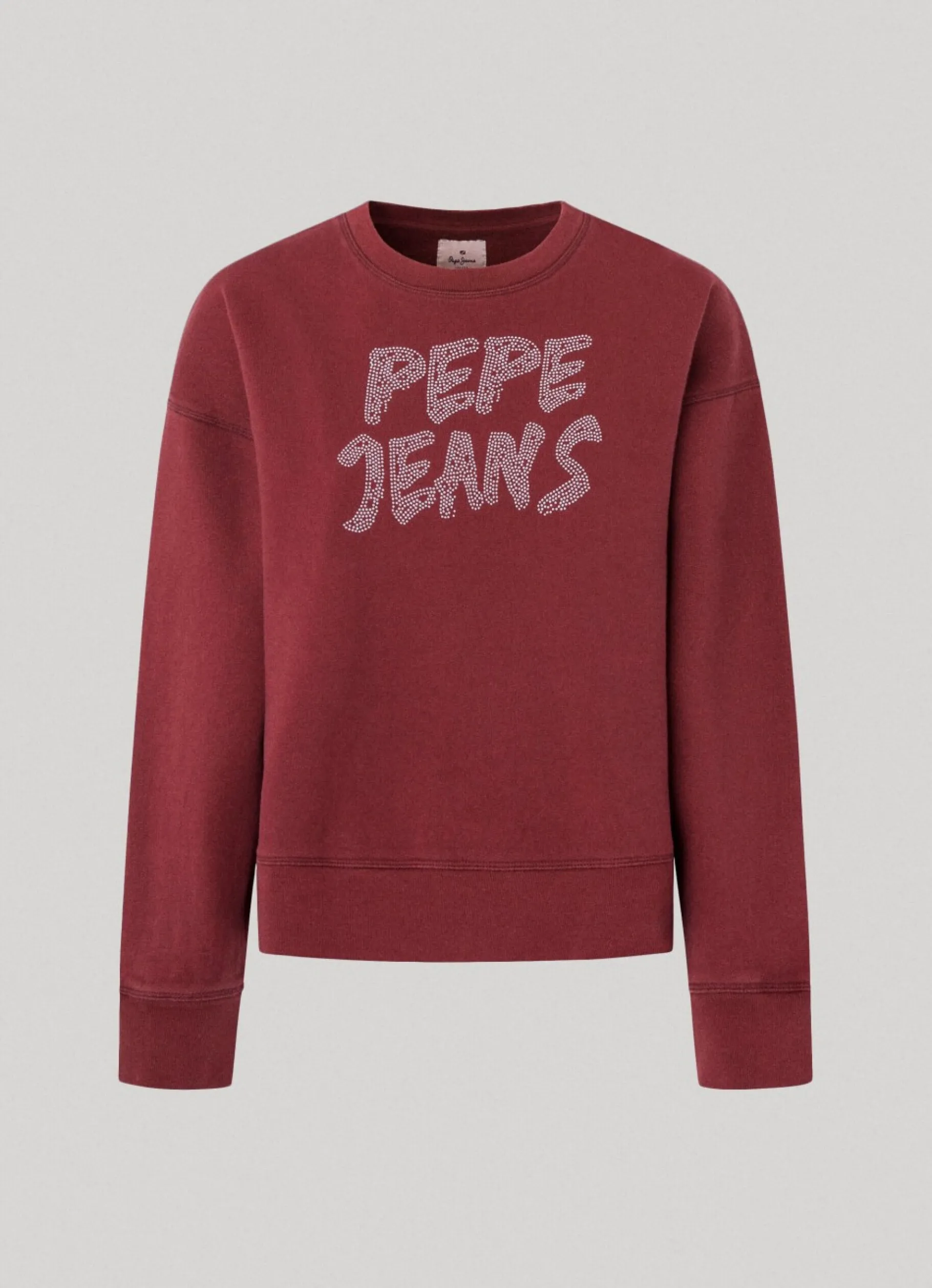 Women Pepe Jeans Strass Logo Cotton Sweatshirt