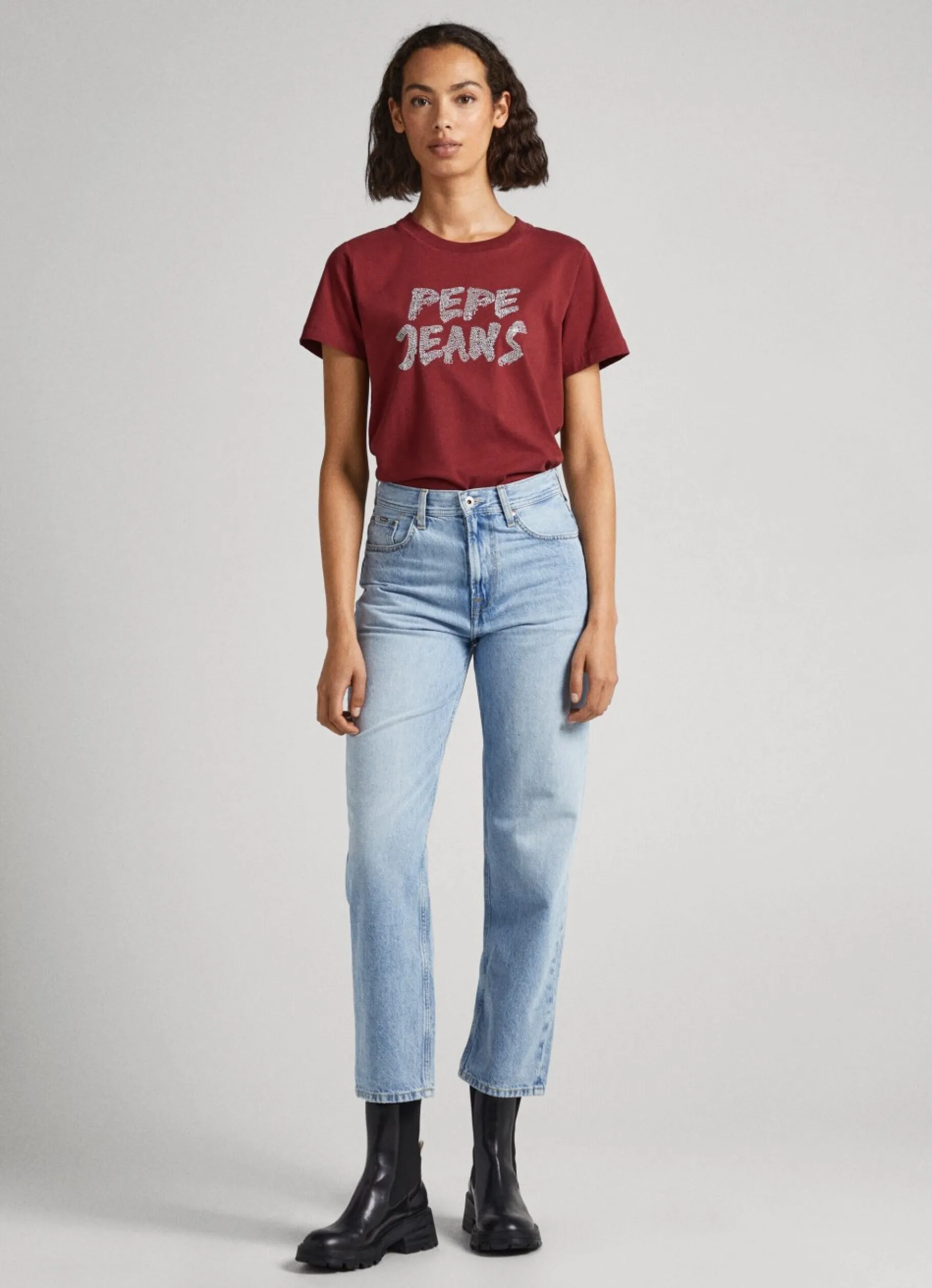 Women Pepe Jeans Strass Logo T-Shirt