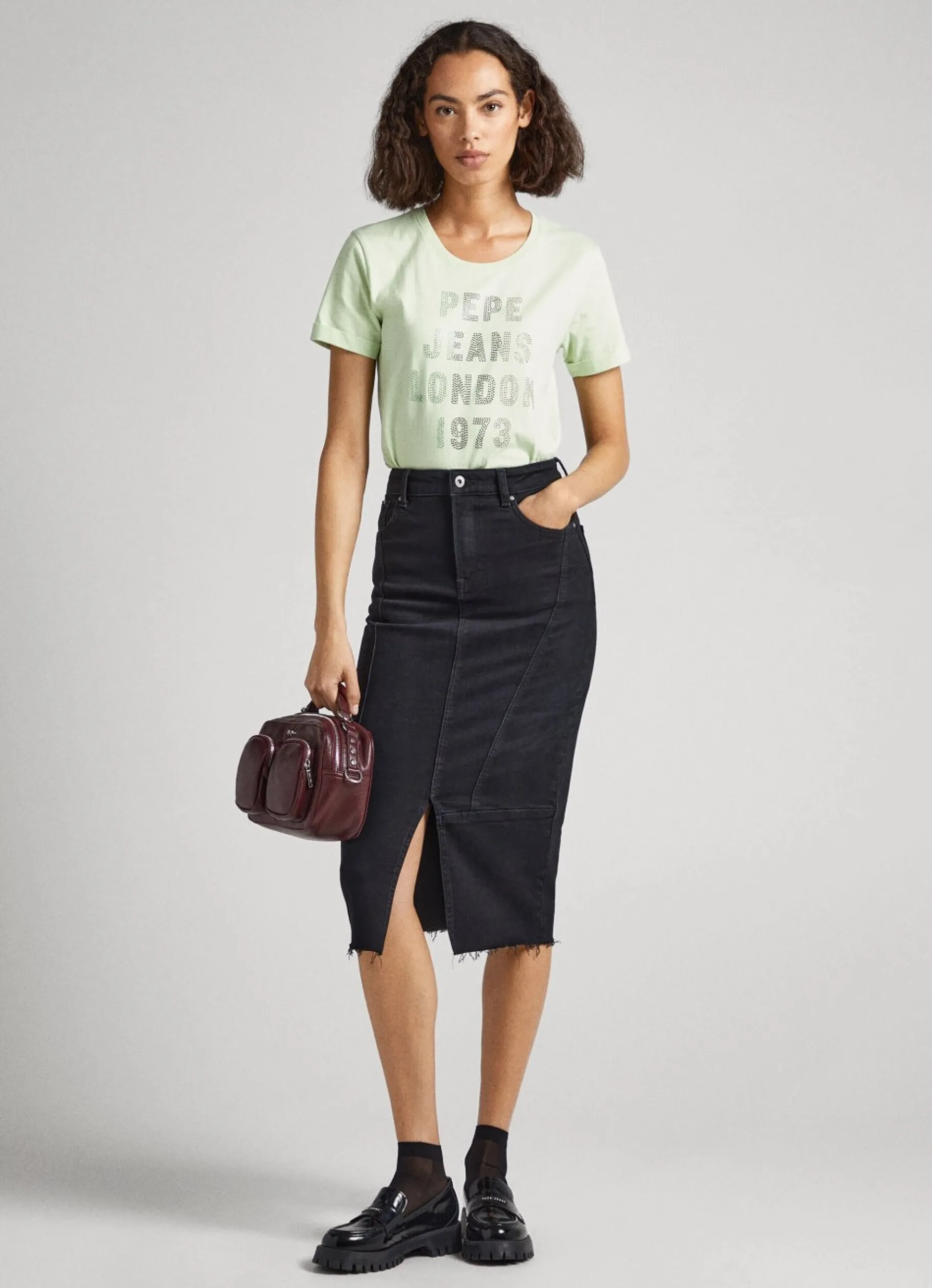 Women Pepe Jeans Strass Logo T-Shirt