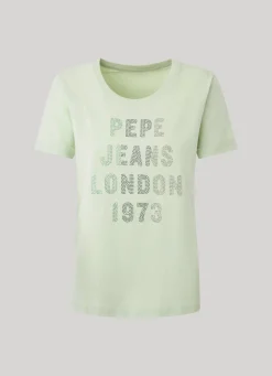 Women Pepe Jeans Strass Logo T-Shirt