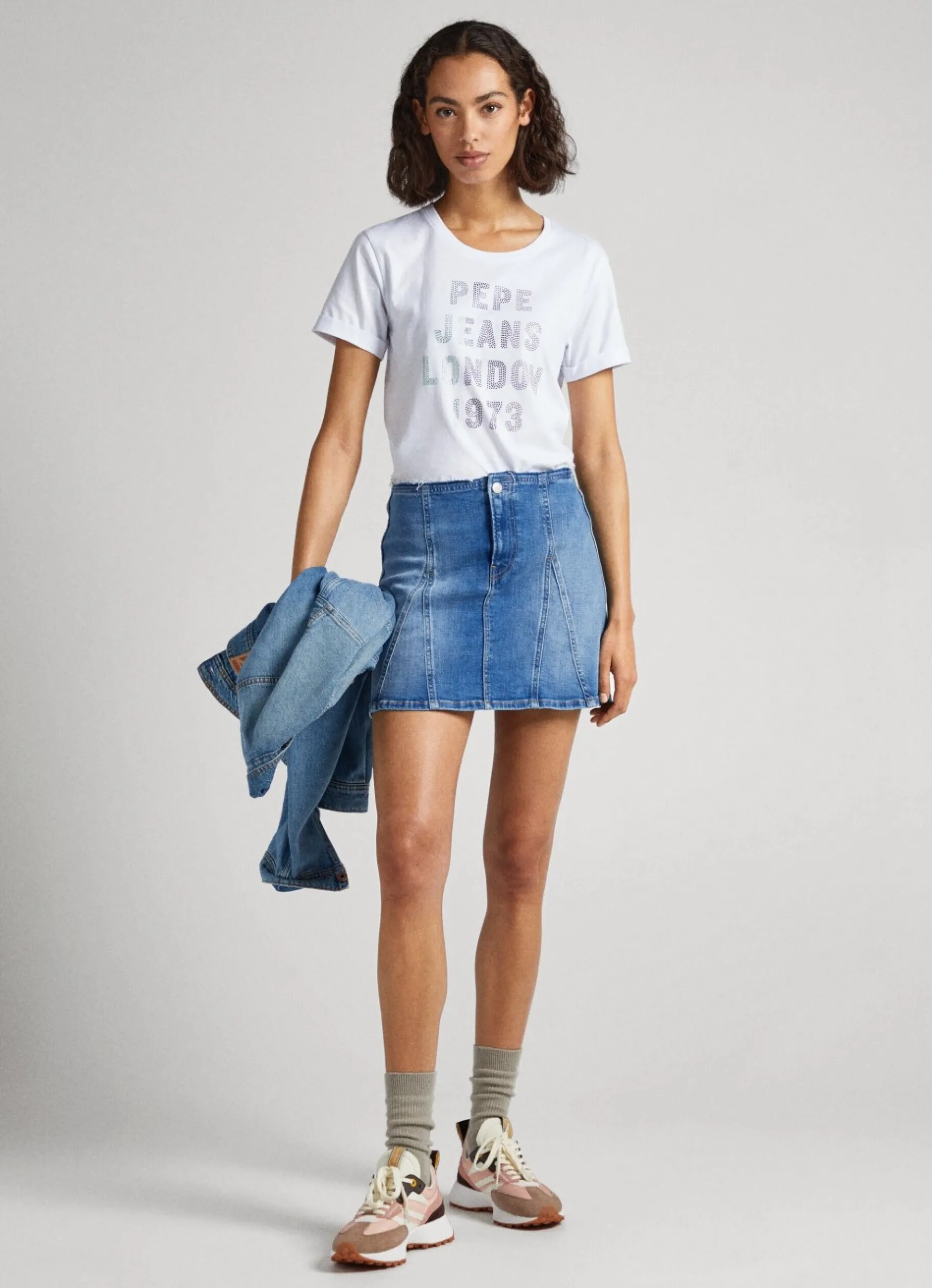 Women Pepe Jeans Strass Logo T-Shirt