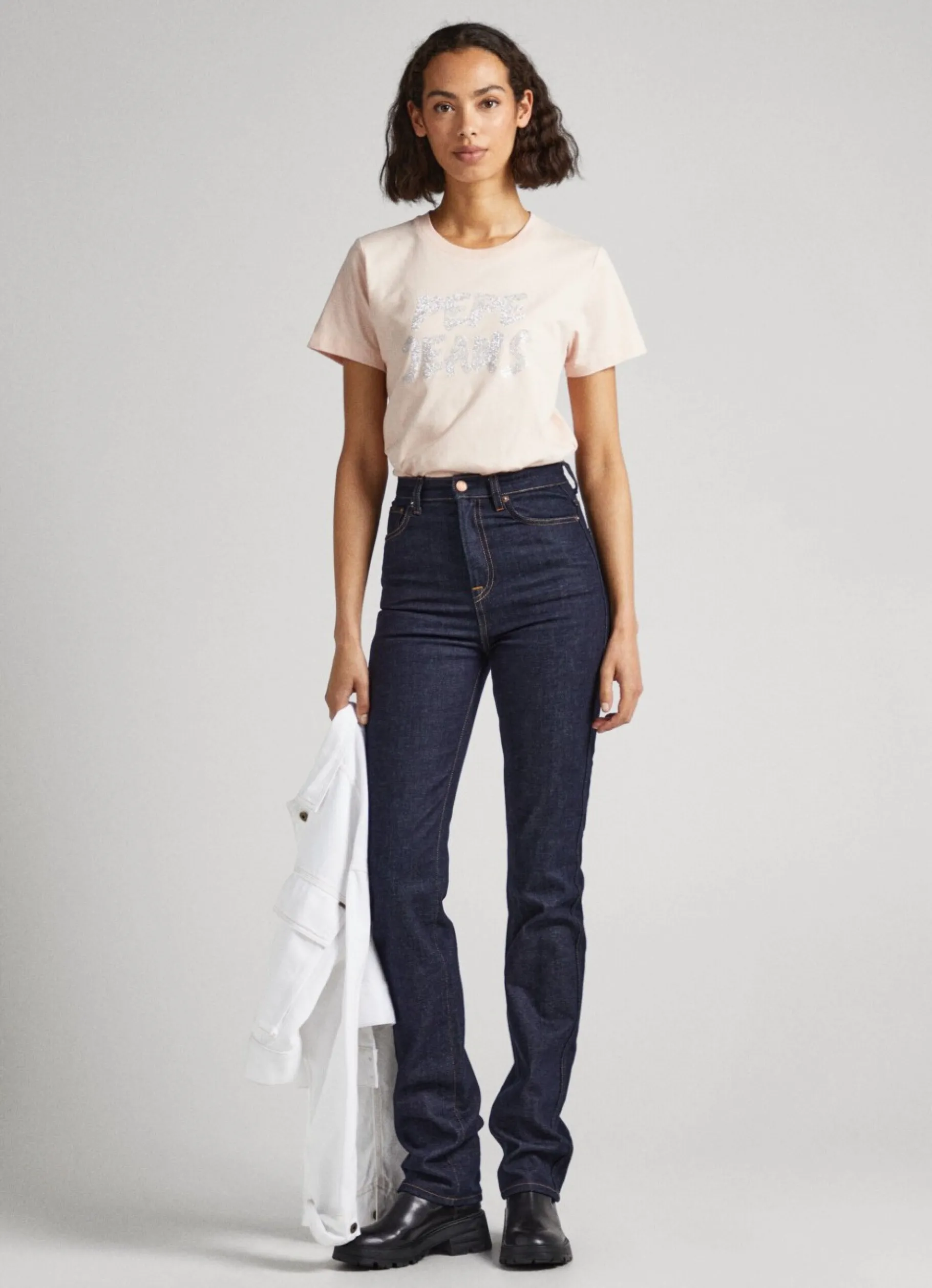Women Pepe Jeans Strass Logo T-Shirt