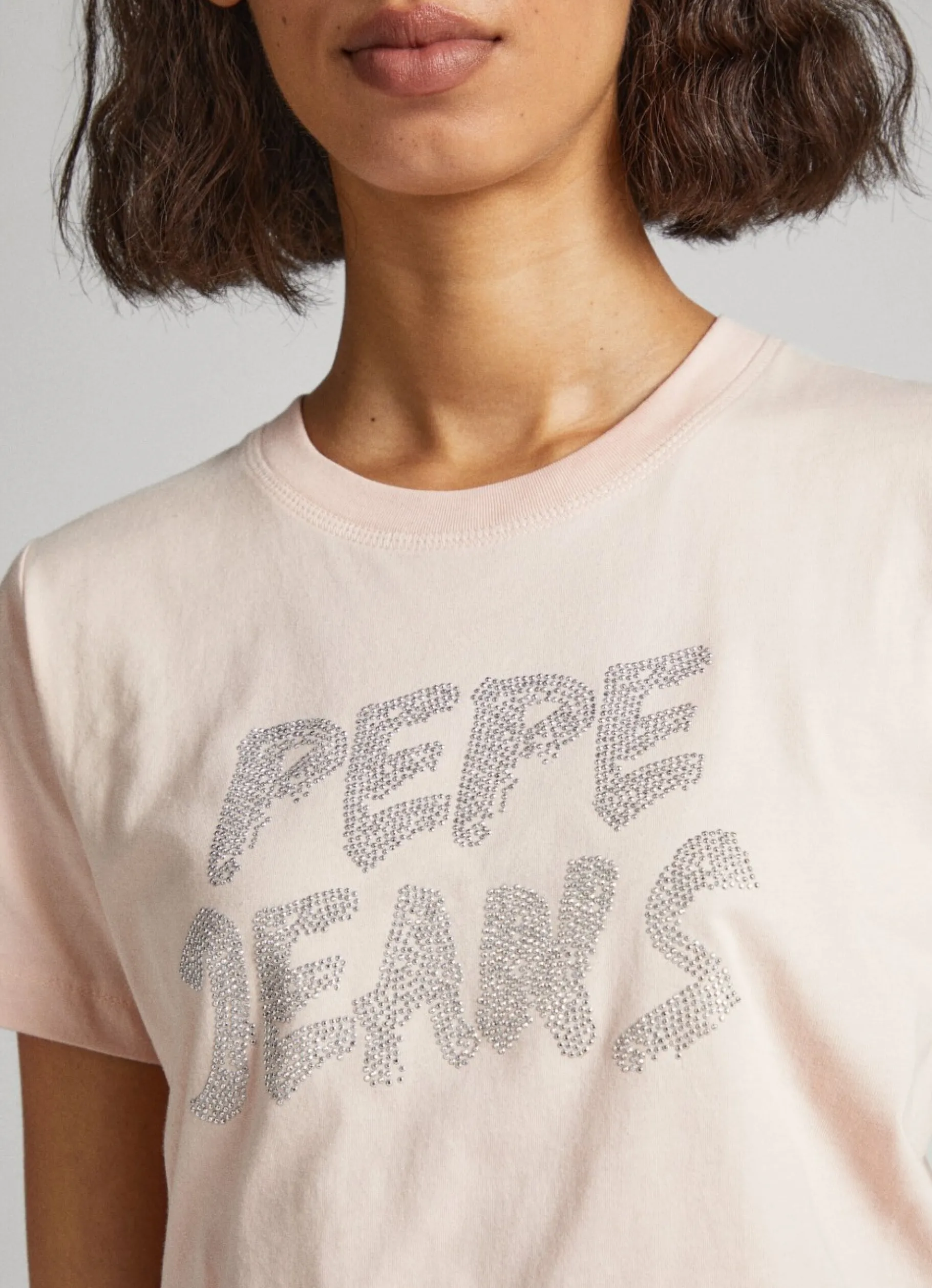 Women Pepe Jeans Strass Logo T-Shirt