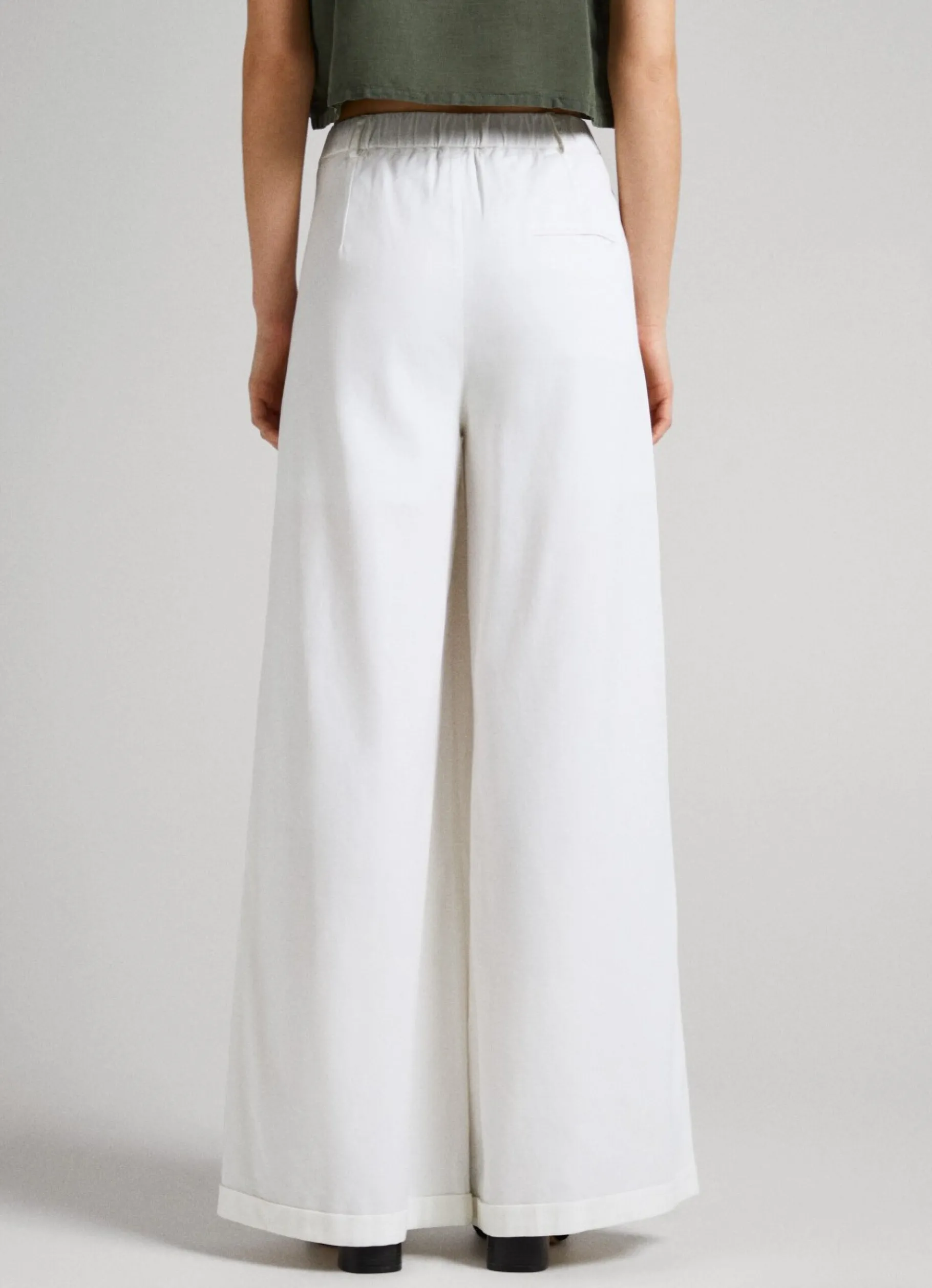 Women Pepe Jeans Stretch Twill Palazzo Trousers