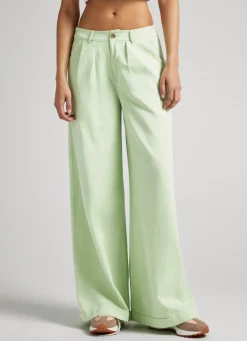 Women Pepe Jeans Stretch Twill Palazzo Trousers