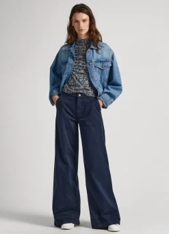 Women Pepe Jeans Stretch Twill Palazzo Trousers