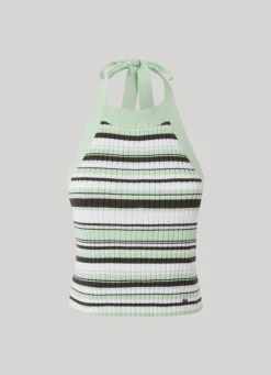 Women Pepe Jeans Stripe Print Halter Top