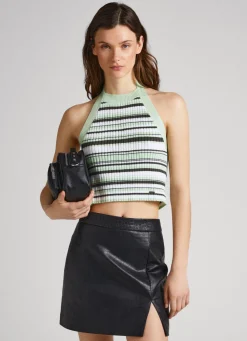 Women Pepe Jeans Stripe Print Halter Top