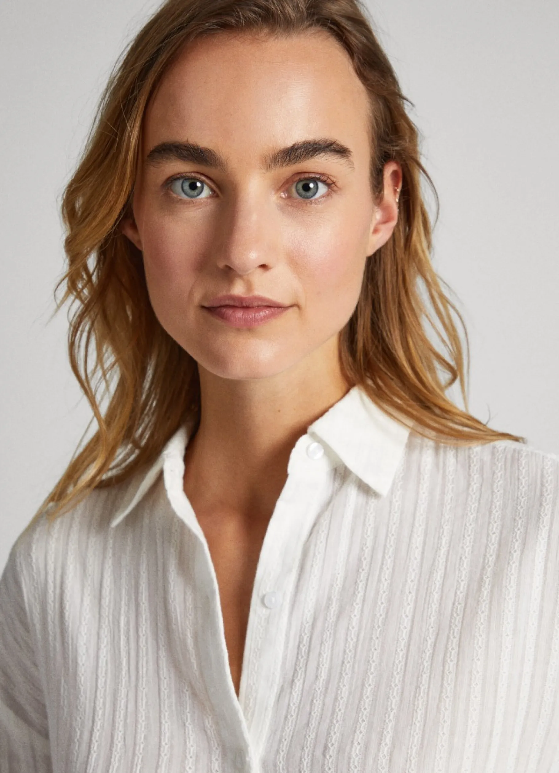 Women Pepe Jeans Striped Cotton Dobby Shirt