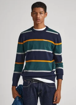 Men Pepe Jeans Striped Cotton Sweatshirt