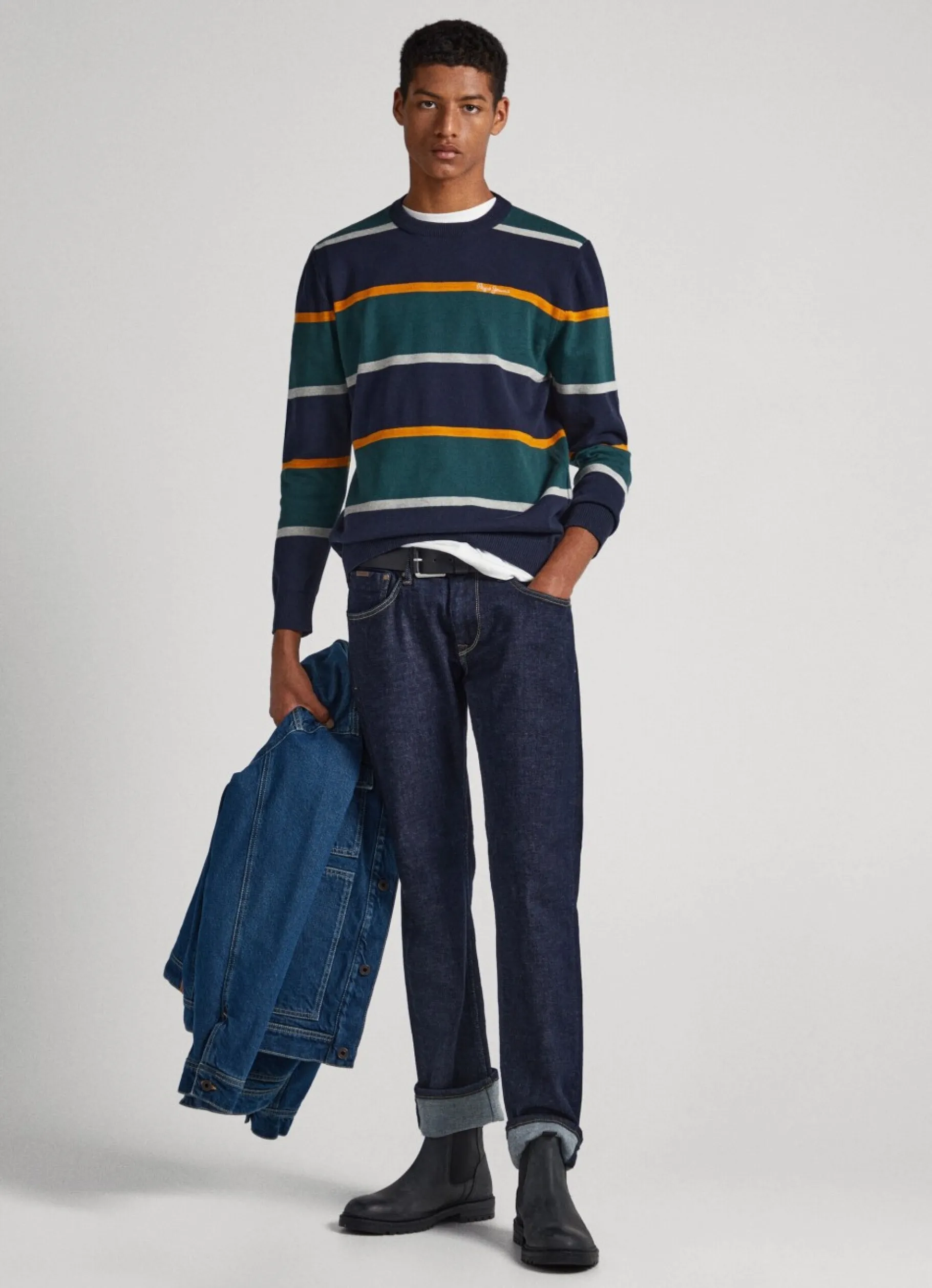 Men Pepe Jeans Striped Cotton Sweatshirt