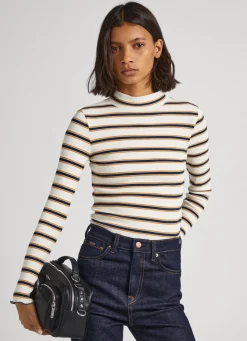 Women Pepe Jeans Striped Long Sleeve T-Shirt