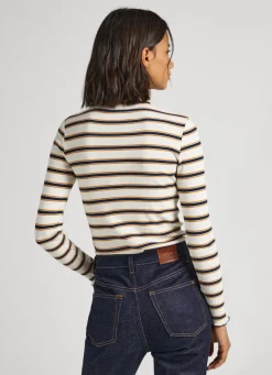 Women Pepe Jeans Striped Long Sleeve T-Shirt